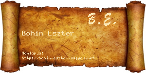 Bohin Eszter névjegykártya